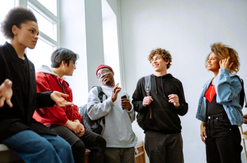 group of students in discussion
