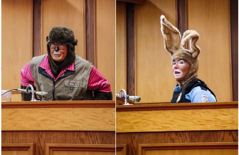 court staff in costume