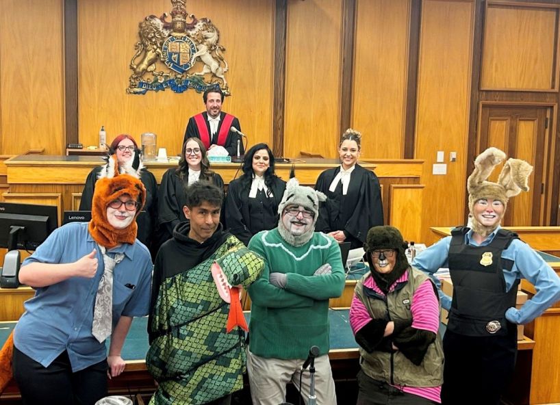 court staff in costume
