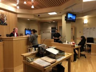 Interior of Downtown Community Court courtroom.