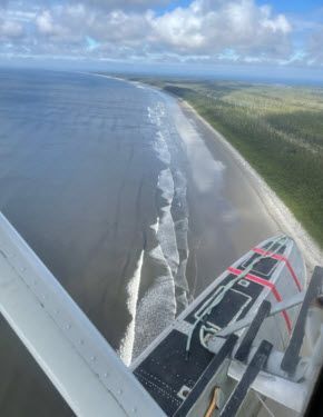 Plane on beach